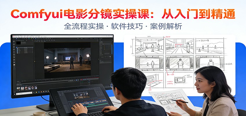 ComfyUI电影分镜实操课:分镜一致性,全流程AI视频制作,零基础也能做专业分镜-数码之翼
