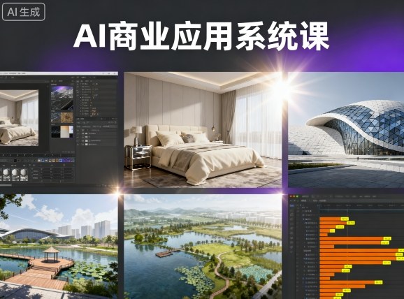 AI商业应用系统课，室内-软装-建筑-景观，智能设计+效果图+动画画实战-数码之翼