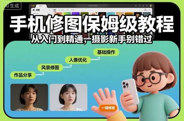 手机修图保姆级教程，从入门到精通，摄影新手别错过-数码之翼