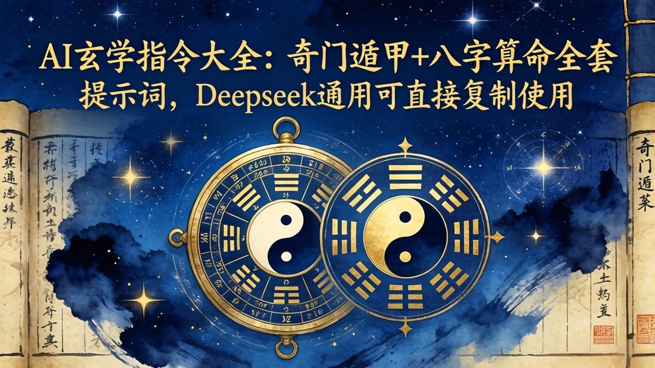 AI玄学指令大全：奇门遁甲+八字算命全套提示词，Deepseek通用可直接复制使用-数码之翼
