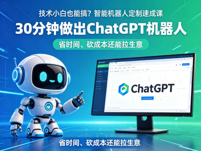 技术小白也能搞？智能机器人定制速成课，30分钟做出ChatGPT机器人，省时间、砍成本还能拉生意-数码之翼