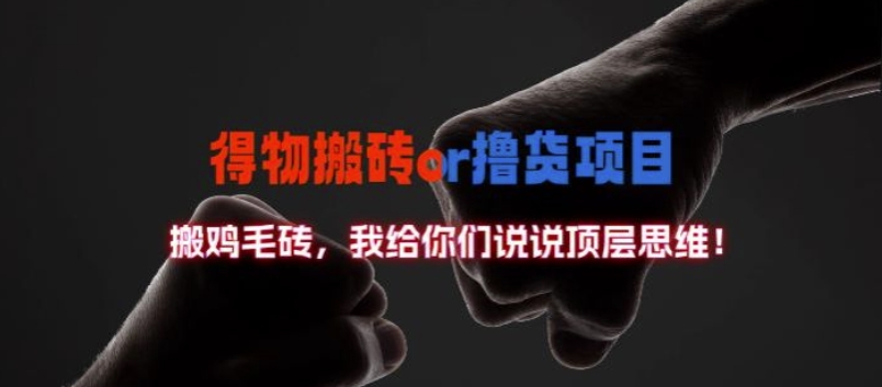 得物搬砖撸货项目?掰下数据，我给你们说说顶层思维【揭秘】-数码之翼