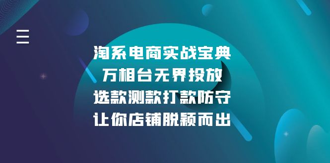 淘系电商实战宝典:万相台无界投放,选款测款打款防守,让你店铺脱颖而出-数码之翼