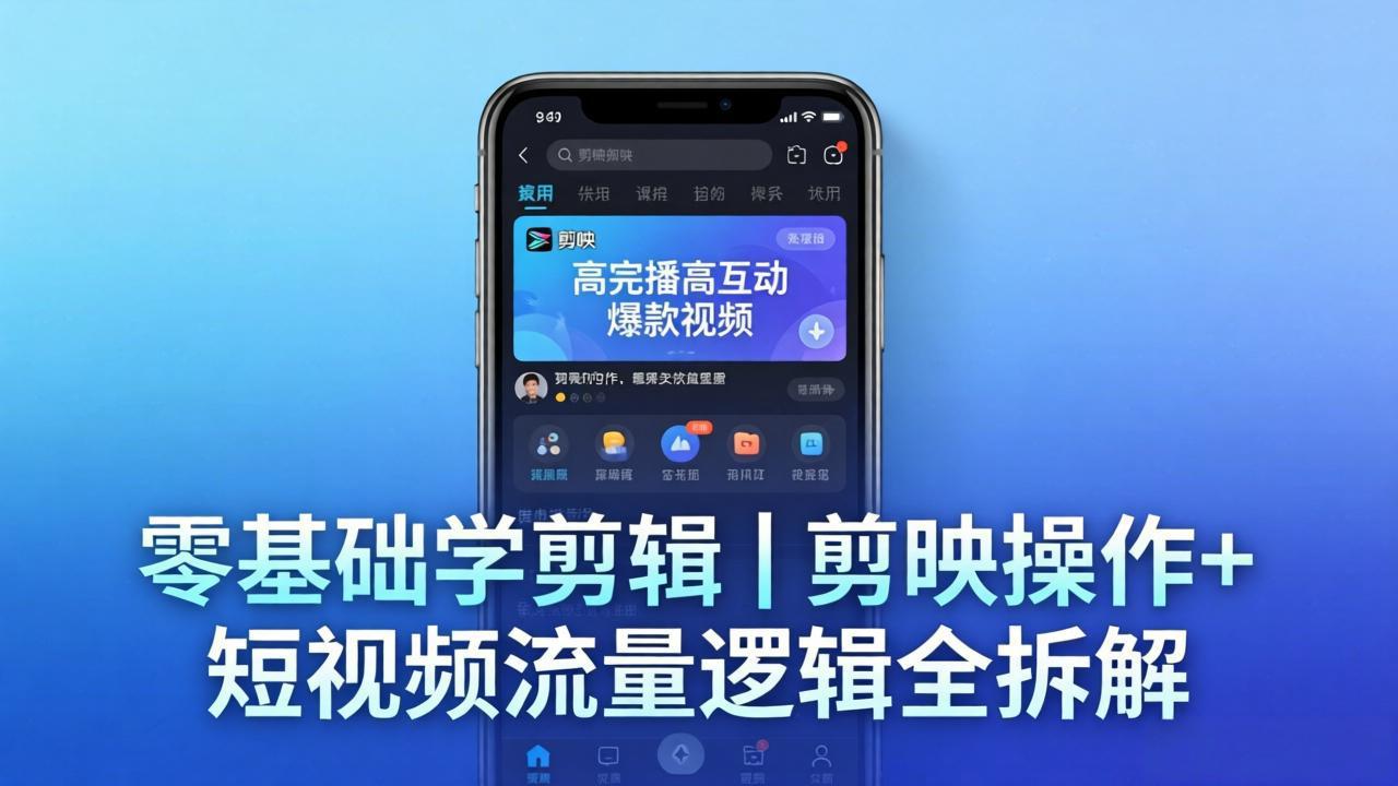 【零基础学剪辑】剪映操作+短视频流量逻辑全拆解｜手把手教你剪出高完播高互动爆款视频-数码之翼