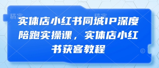 实体店小红书同城IP深度陪跑实操课，实体店小红书获客教程-数码之翼