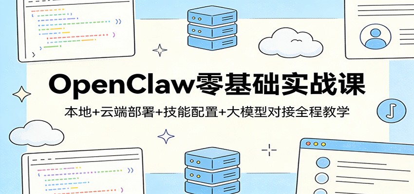 OpenClaw零基础实战课：本地+云端部署+技能配置+大模型对接全程教学-数码之翼