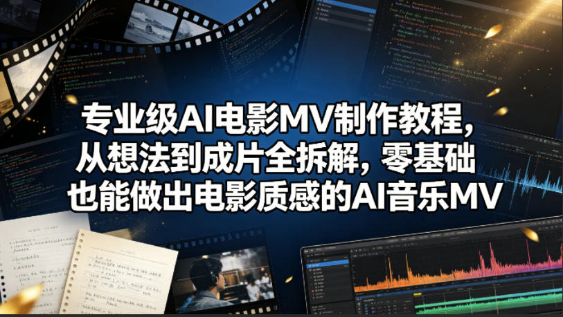 专业级AI电影MV制作教程，从想法到成片全拆解，零基础也能做出电影质感的AI音乐MV-数码之翼