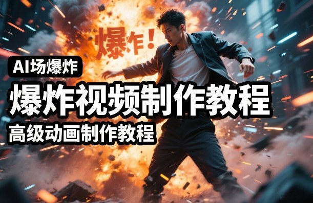 AI场景爆炸视频制作教程，利用人物实拍视频制作出高级的动画特效-数码之翼