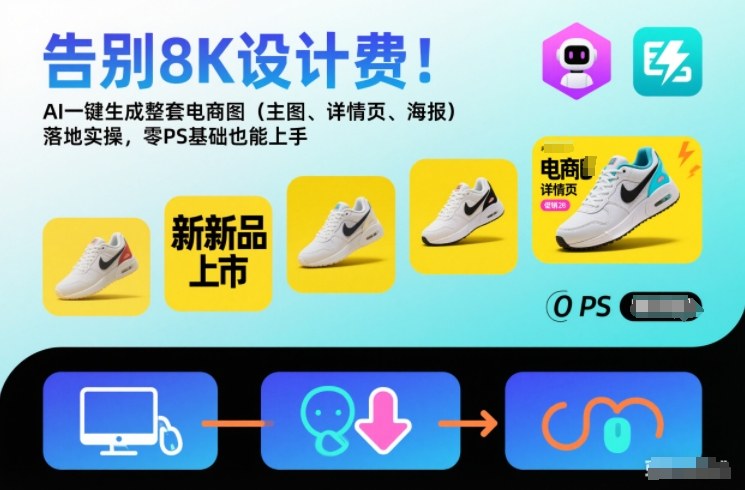 告别8K设计费！AI一键生成整套电商图(主图、详情页、海报)落地实操，零PS基础也能上手-数码之翼