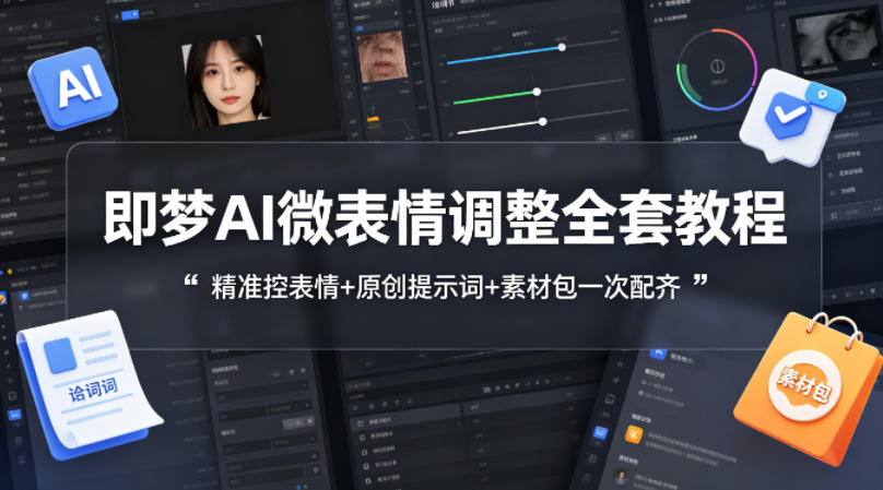 即梦AI微表情调整全套教程，精准控表情+原创提示词+素材包一次配齐-数码之翼