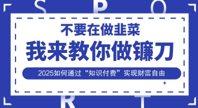 韭菜生涯终结者，我来教你做镰刀，2025如何通过“知识付费”实现财F自由【揭秘】-数码之翼