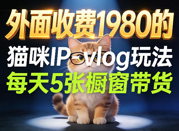 宠物赛道猫咪IP-vlog玩法，26条视频涨粉29W，每天5张橱窗带货拆解-数码之翼