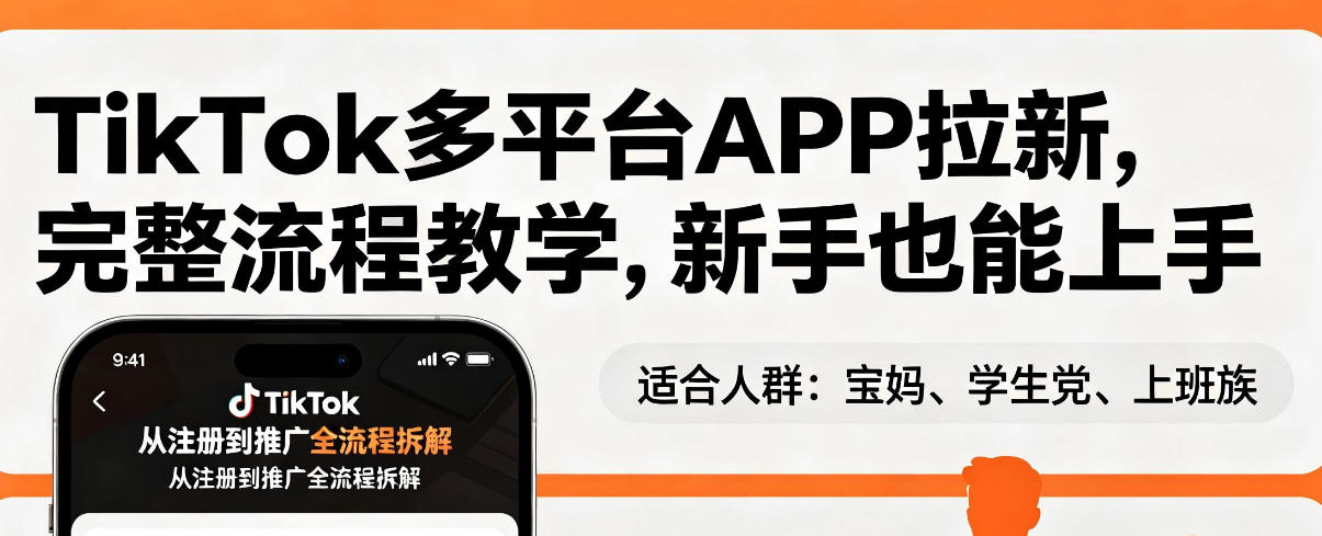 TikTok多平台APP拉新，完整流程教学，新手也能上手，轻松出海搞美金-数码之翼