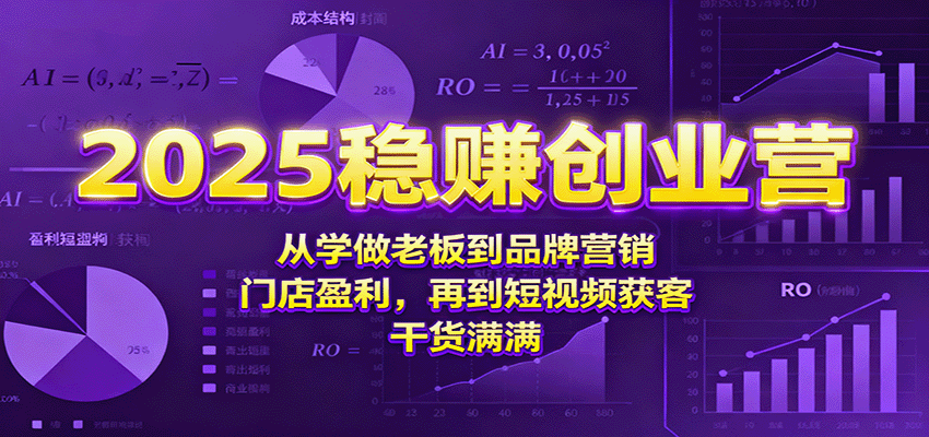 2025稳赚创业营：从学做老板到品牌营销、门店盈利，再到短视频获客，干货满满-数码之翼