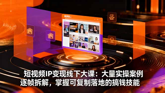 短视频IP变现线下大课：大量实操案例逐帧拆解，掌握可复制落地的搞钱技能-数码之翼