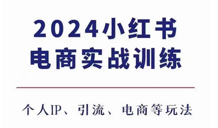 2024小红书电商3.0实战训练，包含个人IP、引流、电商等玩法-数码之翼