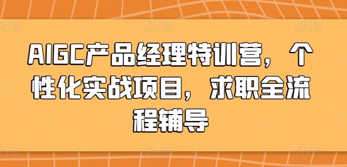 AIGC产品经理特训营,个性化实战项目,求职全流程辅导-数码之翼