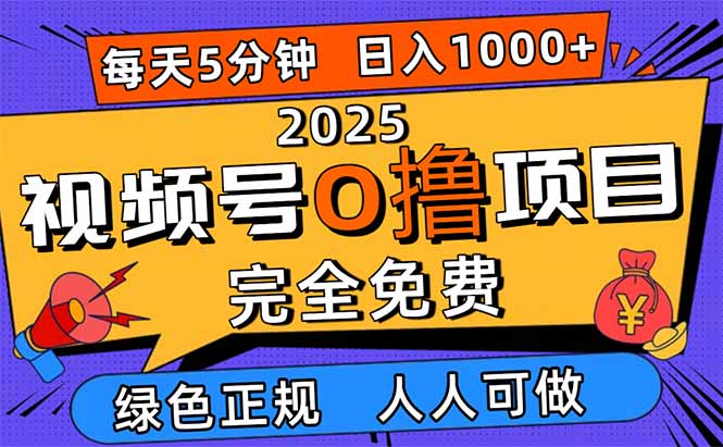 2025视频号0撸项目，5分钟一个号，日入1000+，人人可做-数码之翼