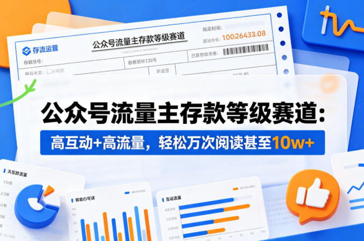 公众号流量主之存款等级赛道，高互动+高流量，轻松达到万次阅读，甚至10w+-数码之翼