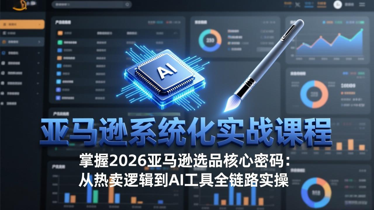 亚马逊系统化实战课-更新3月：2026最新选品方法论，从热卖原因分析到AI作图，提升选品成功率-数码之翼