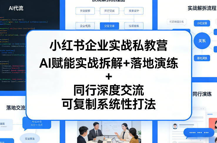 小红书企业实战私教营，AI赋能实战拆解+落地演练+同行深度交流，可复制系统性打法-数码之翼