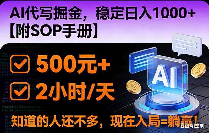 2026风口项目,AI代写掘金，稳定日入1000+，掌握核心技能【附SOP手册】-数码之翼