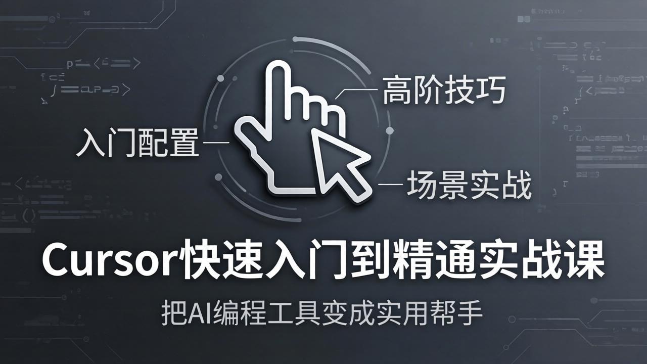 Cursor快速入门到精通实战课：入门配置+高阶技巧+场景实战，把AI编程工具变成实用帮手-数码之翼