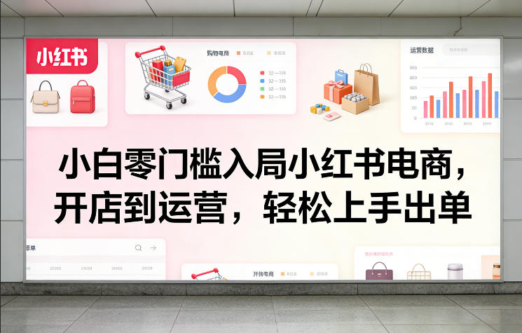 小白零门槛入局小红书电商，开店到运营，轻松上手出单-数码之翼