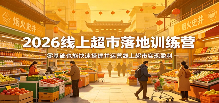 2026线上超市落地训练营，零基础也能快速搭建并运营线上超市实现盈利-数码之翼