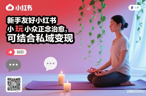 新手友好小红书小众正念治愈，玩法简单，可结合私域变现-数码之翼