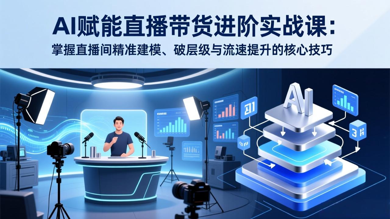 AI赋能直播带货进阶实战课:掌握直播间精准建模、破层级与流速提升的核心技巧-数码之翼