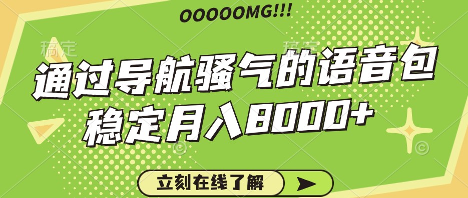 骚气的导航语音包，自用的同时还可以作为项目操作，月入8000+-数码之翼