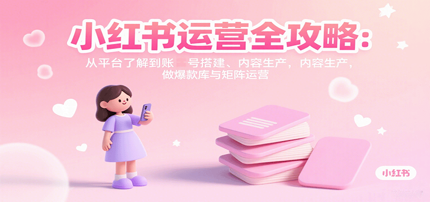 小红书运营全攻略：从平台了解到账号搭建、内容生产，做爆款库与矩阵运营-数码之翼