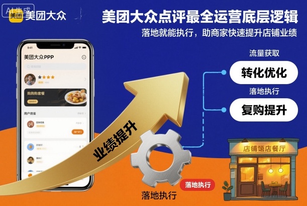 美团大众点评最全运营底层逻辑，落地就能执行，助商家快速提升店铺业绩-数码之翼