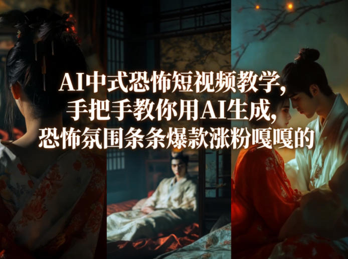 AI中式恐怖短视频教学，手把手教你用AI生成，恐怖氛围条条爆款涨粉嘎嘎的-数码之翼