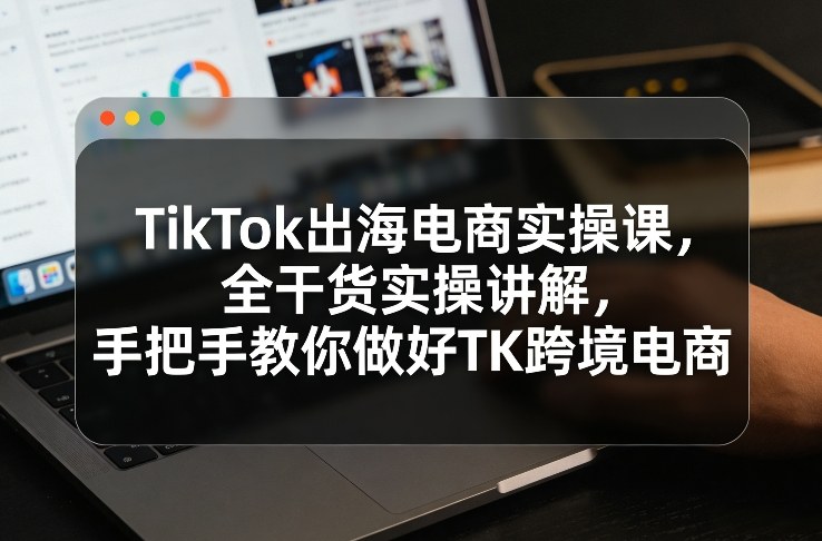 TikTok出海电商实操课，全干货实操讲解，手把手教你做好TK跨境电商-数码之翼