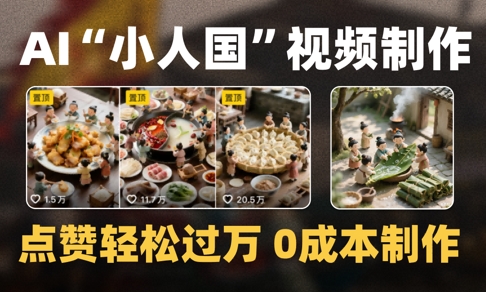 爆款1000W+播放微缩景观迷你小人国AI视频0成本制作全流程教学-数码之翼