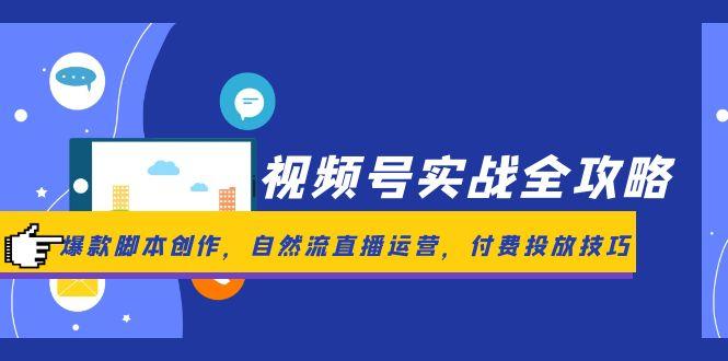 视频号实战全攻略，爆款脚本创作，自然流直播运营，付费投放技巧-数码之翼
