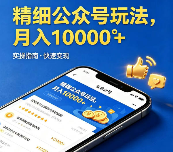 精细化公众号玩法，我们给你提供文章，你来负责发布，收益可观，月入1W+【揭秘】-数码之翼