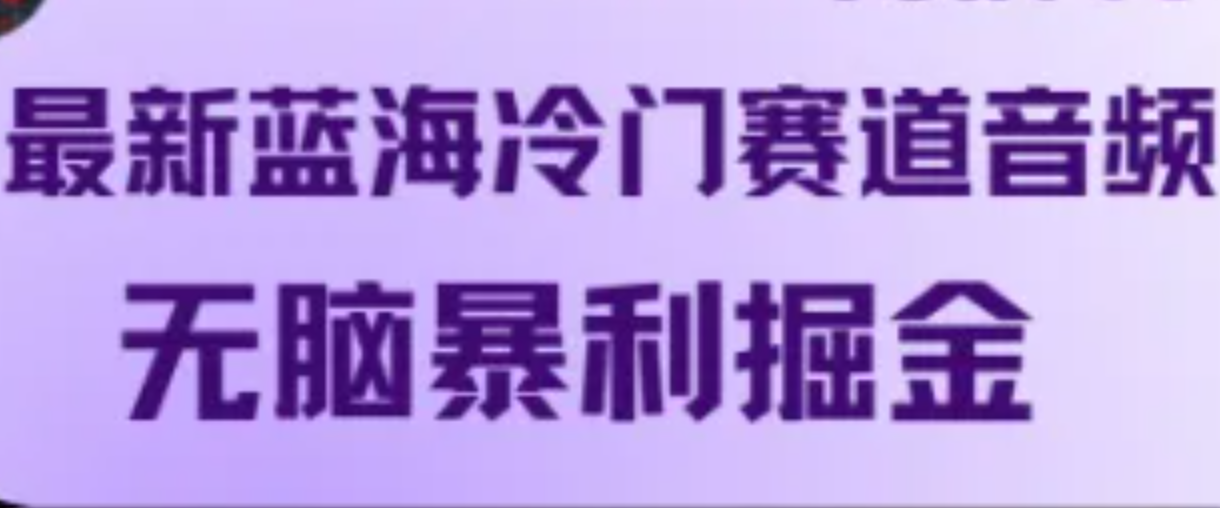 最新蓝海冷门赛道音频，无脑暴利掘金-数码之翼