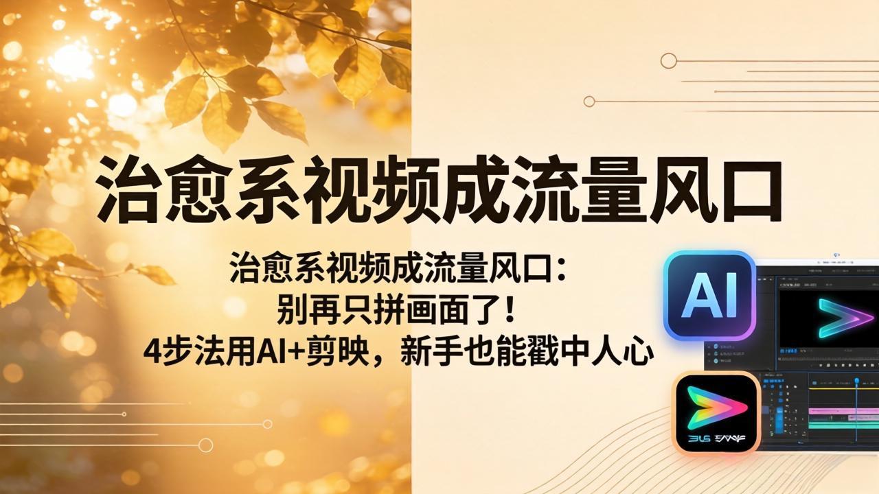 治愈系视频成流量风口：别再只拼画面了！4步法用AI+剪映，新手也能戳中人心-数码之翼