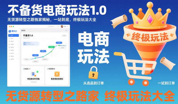 不备货电商玩法1.0，​无货源转型之路独家揭秘，一站到底，终极玩法大全-数码之翼