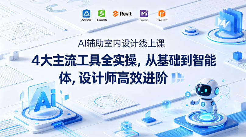 AI辅助室内设计线上课｜4大主流工具全实操，从基础到智能体，设计师高效进阶-数码之翼