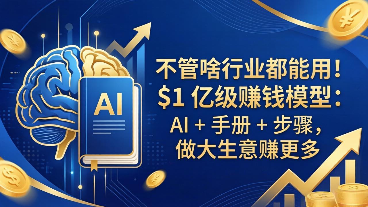 不管啥行业都能用！$1 亿级赚钱模型：AI + 手册 + 步骤，做大生意赚更多-数码之翼