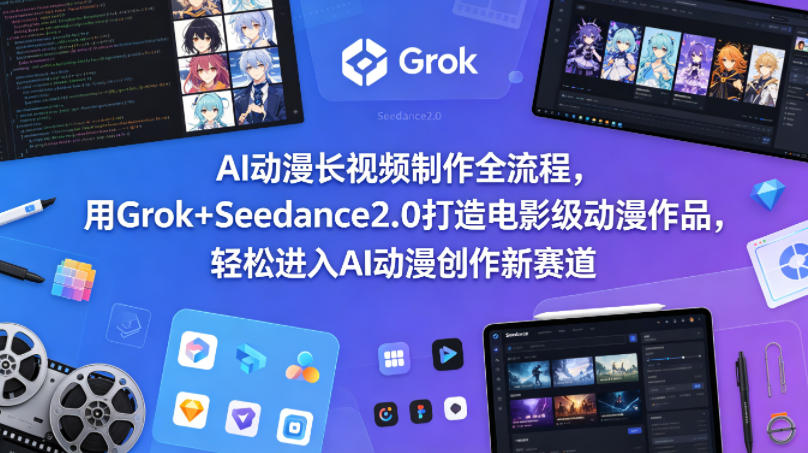 AI动漫长视频制作全流程，用Grok+Seedance2.0打造电影级动漫作品，轻松进入AI动漫创作新赛道-数码之翼