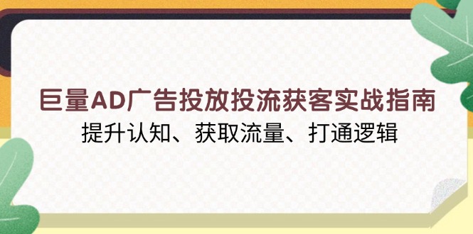 巨量AD广告投放投流获客实战指南,提升认知、获取流量、打通逻辑-数码之翼