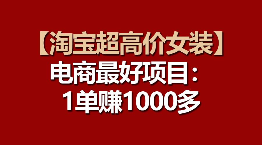 【淘宝超高价女装】电商最好项目：一单赚1000多-数码之翼