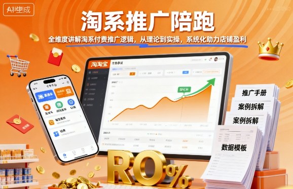 淘系推广陪跑，全维度讲解淘系付费推广逻辑，从理论到实操，系统化助力店铺盈利-数码之翼