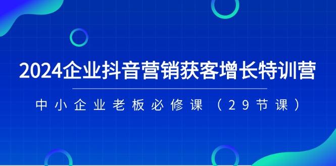 2024企业抖音-营销获客增长特训营，中小企业老板必修课(29节课-数码之翼