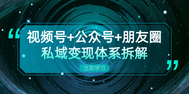 视频号+公众号+朋友圈私域变现体系拆解，全体平台流量枯竭下的应对策略-数码之翼